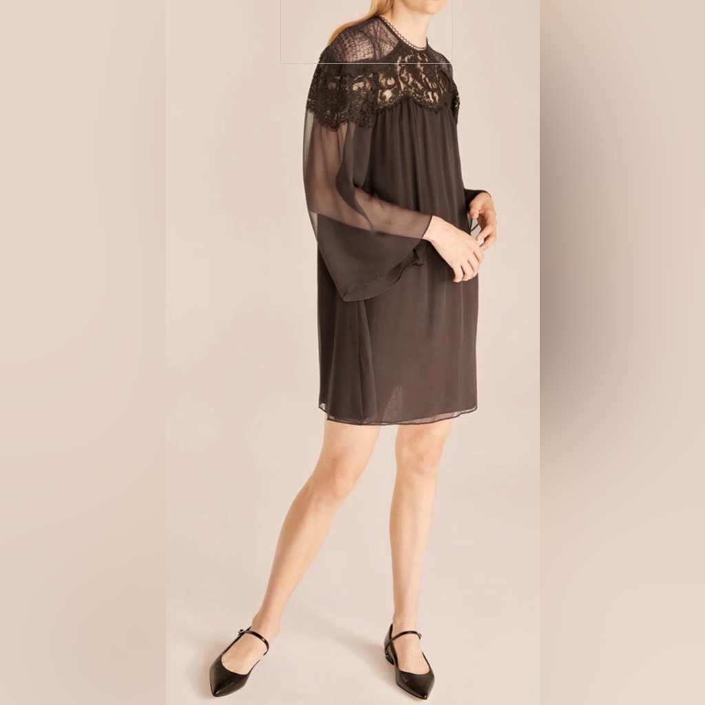 Nwt - Rebecca Taylor Silk Boxy Lace Dress - Size 6